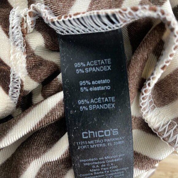 Chico's Travelers Wide Leg Pants Size 3 Pull On Striped Slinky NWOT PT-2092 - Picture 7 of 8